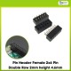 Pin Header Female 2x6 Pin Double Row 2mm height 4.6mm