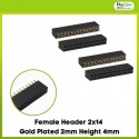 Female Header 2x14 Gold Plated 2mm Height 4mm