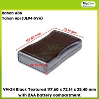 VM-24 Black Textured 117.60 x 72.14 x 25.40 mm with 2AA battery compartment