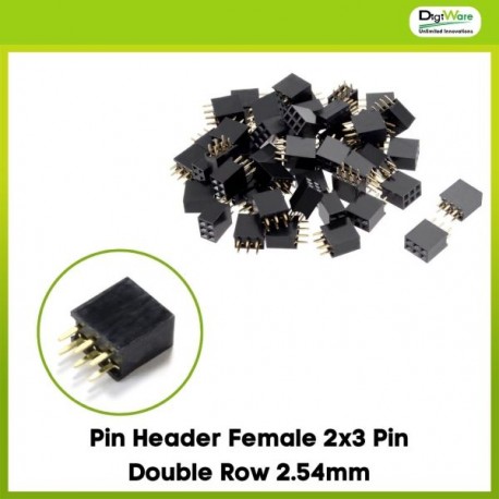 Pin Header Female 2x3 Pin Double Row 2.54mm