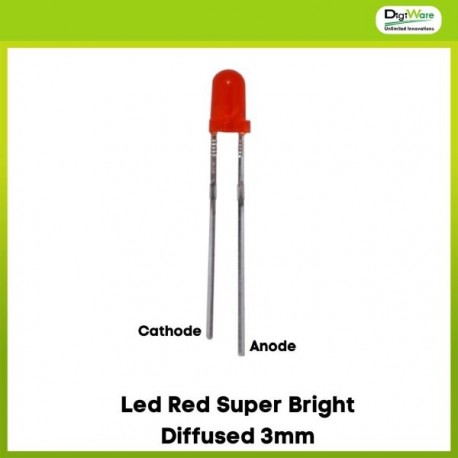 Led Red Super Bright Diffused 3mm