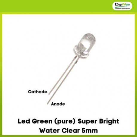 Led Green (pure) Super Bright Water Clear 5mm