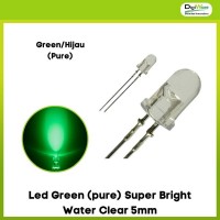 Led Green (pure) Super Bright Water Clear 5mm