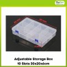 Adjustable Storage Box 10 Slots 30x20x6cm