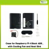 Case for Raspberry Pi 4 Black ABS , with Cooling Fan and Heat Sink