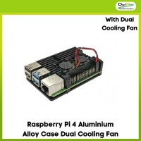 Raspberry Pi 4 Aluminium Alloy Case Dual Cooling Fan