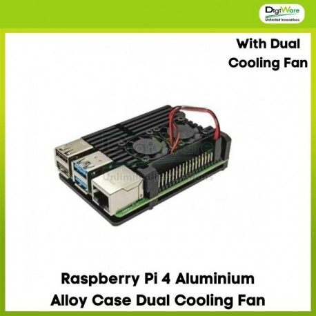 Raspberry Pi 4 Aluminium Alloy Case Dual Cooling Fan