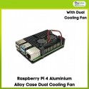 Raspberry Pi 4 Aluminium Alloy Case Dual Cooling Fan