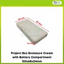 Project Box Enclosure Cream with Battery Compartment 133x68x24mm
