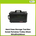 Hard Case Storage Tool Box Kotak Perkakas Trolley Hitam 551x351x240mm