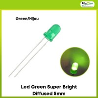 Led Green Super Bright Diffused 5mm