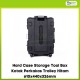 Hard Case Storage Tool Box Kotak Perkakas Trolley Hitam 610x440x326mm