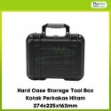 Hard Case Storage Tool Box Kotak Perkakas Hitam 274x225x163mm
