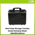 Hard Case Storage Tool Box Kotak Perkakas Hitam 428x350x230mm