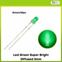 Led Green Super Bright Diffused 3mm
