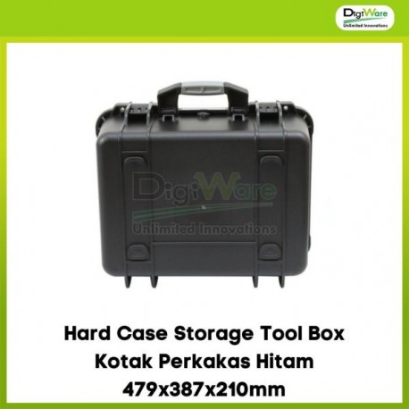 Hard Case Storage Tool Box Kotak Perkakas Hitam 479x387x210mm
