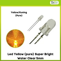 Led Yellow (pure) Super Bright Water Clear 5mm