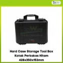 Hard Case Storage Tool Box Kotak Perkakas Hitam 428x350x153mm