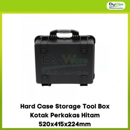 Hard Case Storage Tool Box Kotak Perkakas Hitam D5222 520x415x224mm