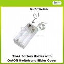 2xAA Battery Holder with On/Off Switch and Slider Cover