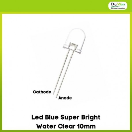 Led Blue Super Bright Water Clear 10mm