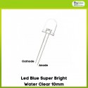 Led Blue Super Bright Water Clear 10mm