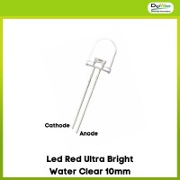 Led Red Ultra Bright Water Clear 10mm