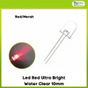 Led Red Ultra Bright Water Clear 10mm