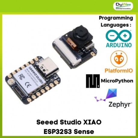 Seeed Studio XIAO ESP32S3 Sense 2.4GHz WiFi BLE 5.0 OV2640 Camera Sensor Digital Microphone 8MB PSRAM 8MB FLASH Battery Charge