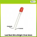 Led Red Ultra Bright Oval 4mm