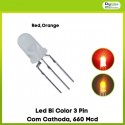 Led Bi Color 3 Pin Com Cathoda, 660 Mcd