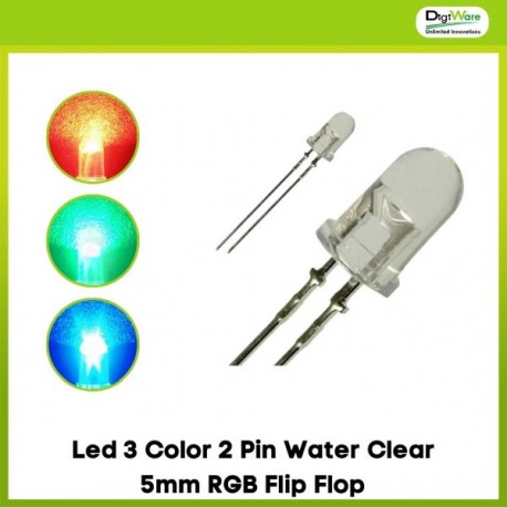 Led 3 Color 2 Pin Water Clear 5mm RGB Flip Flop