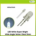 LED White Super Bright Wide Angle Water Clear 5mm