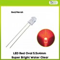 LED Red Oval 5.5x4mm Super Bright Water Clear