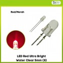 LED Red Ultra Bright Water Clear 5mm (S)