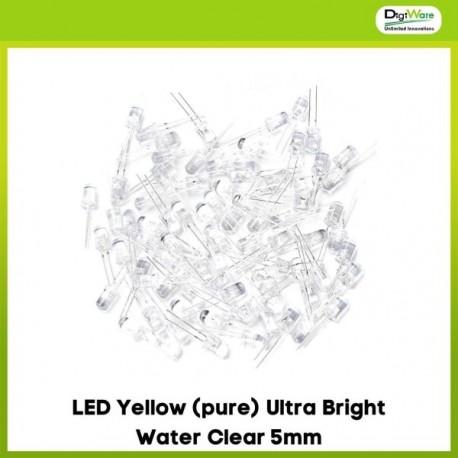 LED Yellow (pure) Ultra Bright Water Clear 5mm