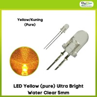 LED Yellow (pure) Ultra Bright Water Clear 5mm
