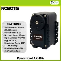 Dynamixel AX-18A, 3P cable, bolt/nut set