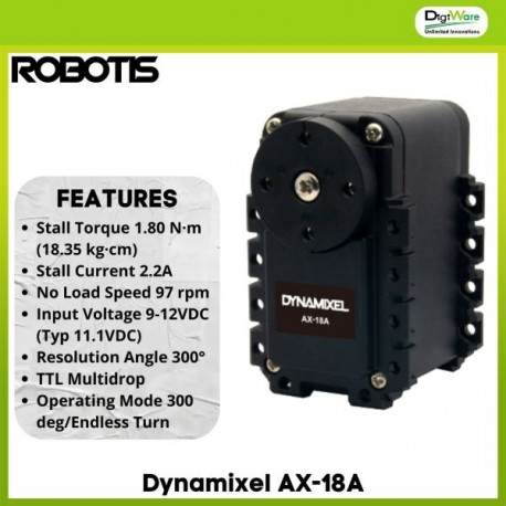 Dynamixel AX-18A, 3P cable, bolt/nut set