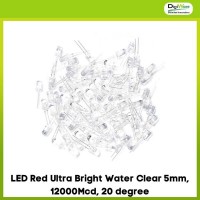 LED Red Ultra Bright Water Clear 5mm, 12000Mcd, 20 degree