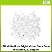 LED White Ultra Bright Water Clear 5mm, 15000Mcd, 20 degree