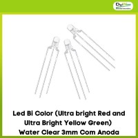 Led Bi Color (Ultra bright Red and Ultra Bright Yellow Green) Water Clear 3mm Com Anoda