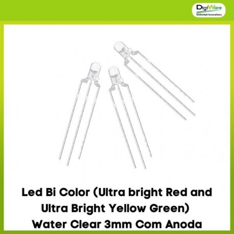 Led Bi Color (Ultra bright Red and Ultra Bright Yellow Green) Water Clear 3mm Com Anoda