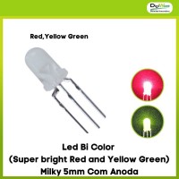 Led Bi Color (Super bright Red and Yellow Green) Milky 5mm Com Anoda