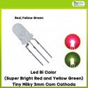 Led Bi Color (Super Bright Red and Yellow Green) Tiny Milky 3mm Com Cathoda