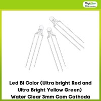 Led Bi Color (Ultra bright Red and Ultra Bright Yellow Green) Water Clear 3mm Com Cathoda
