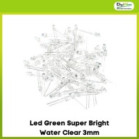 Led green super bright water clear 3mm