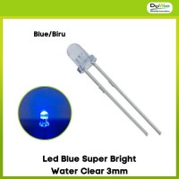Led blue super bright water clear 3mm