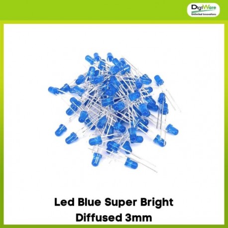 Led blue super bright diffused 3mm