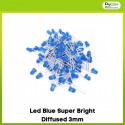Led blue super bright diffused 3mm